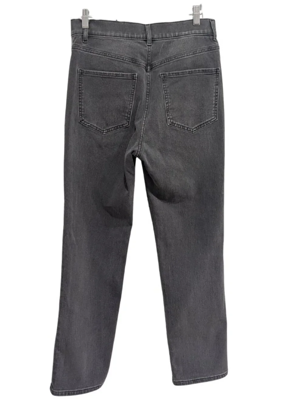 Express Super High Rise Slim Washed Black Jeans 8R Beaded Embellished Stretch